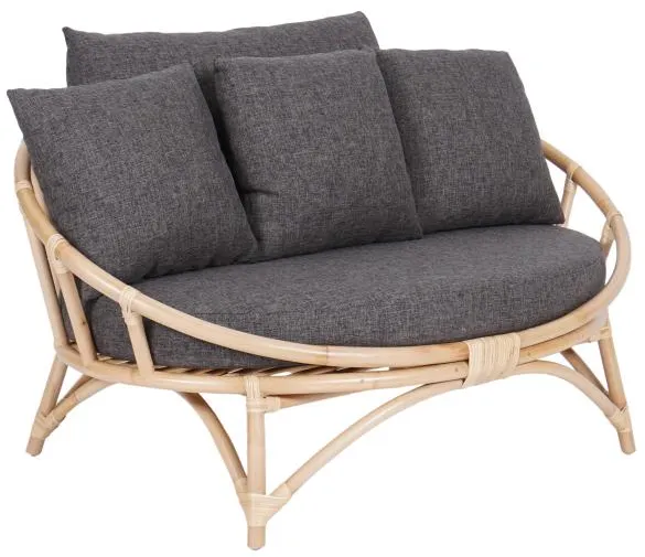 Muscat 2 pers. loungesofa mørkegrå 127x102x70cm